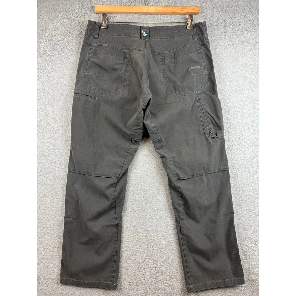 Kuhl Rydr Mens 36x30 Gray Articulated Knee Vented Hiking Work Pants Outdoor